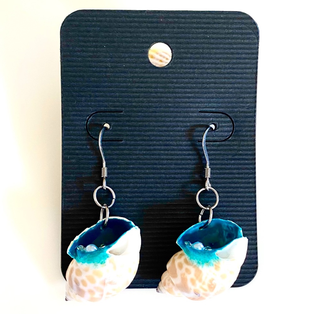 Simple Handpainted Shell Earrings
